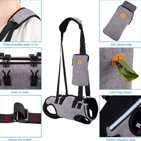 Lispoo Full Body Dog Lifting Harness With Storage Bag