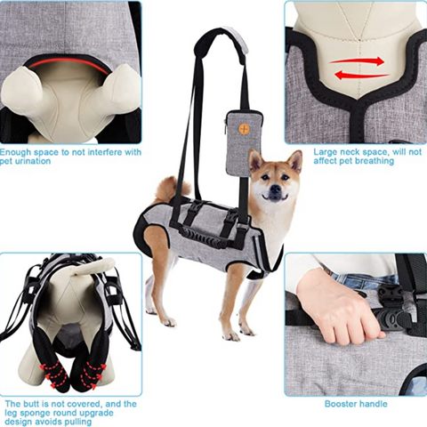 Lispoo Full Body Dog Lifting Harness With Storage Bag
